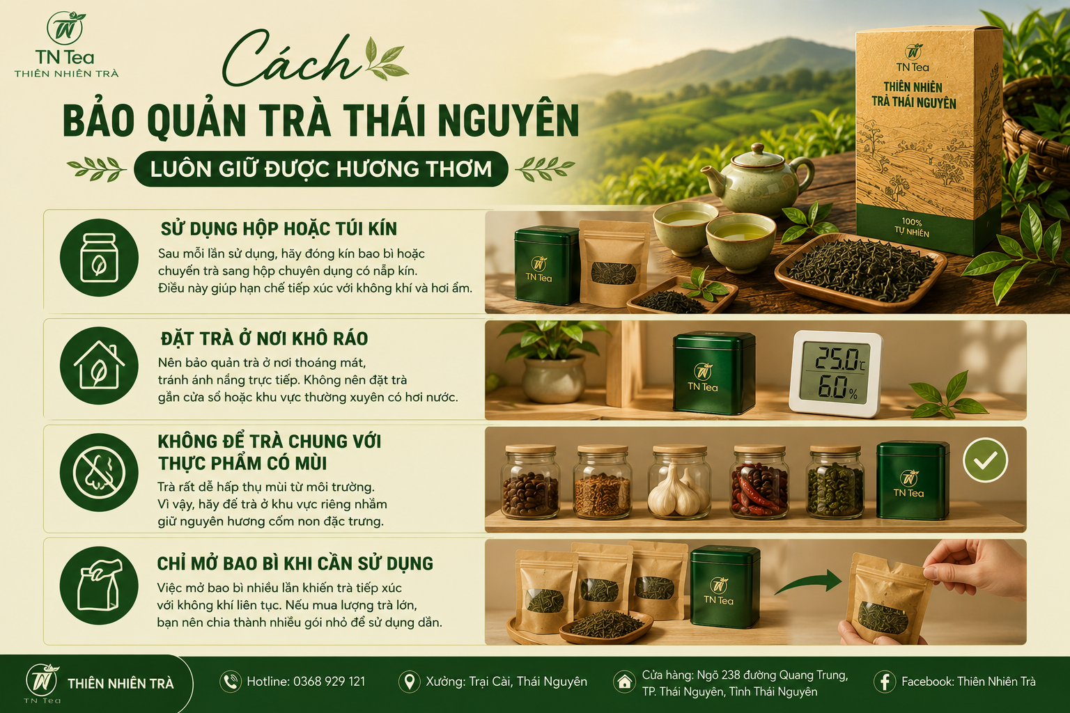 Cách Bảo Quản Trà Thái Nguyên Luôn Giữ Được Hương Thơm