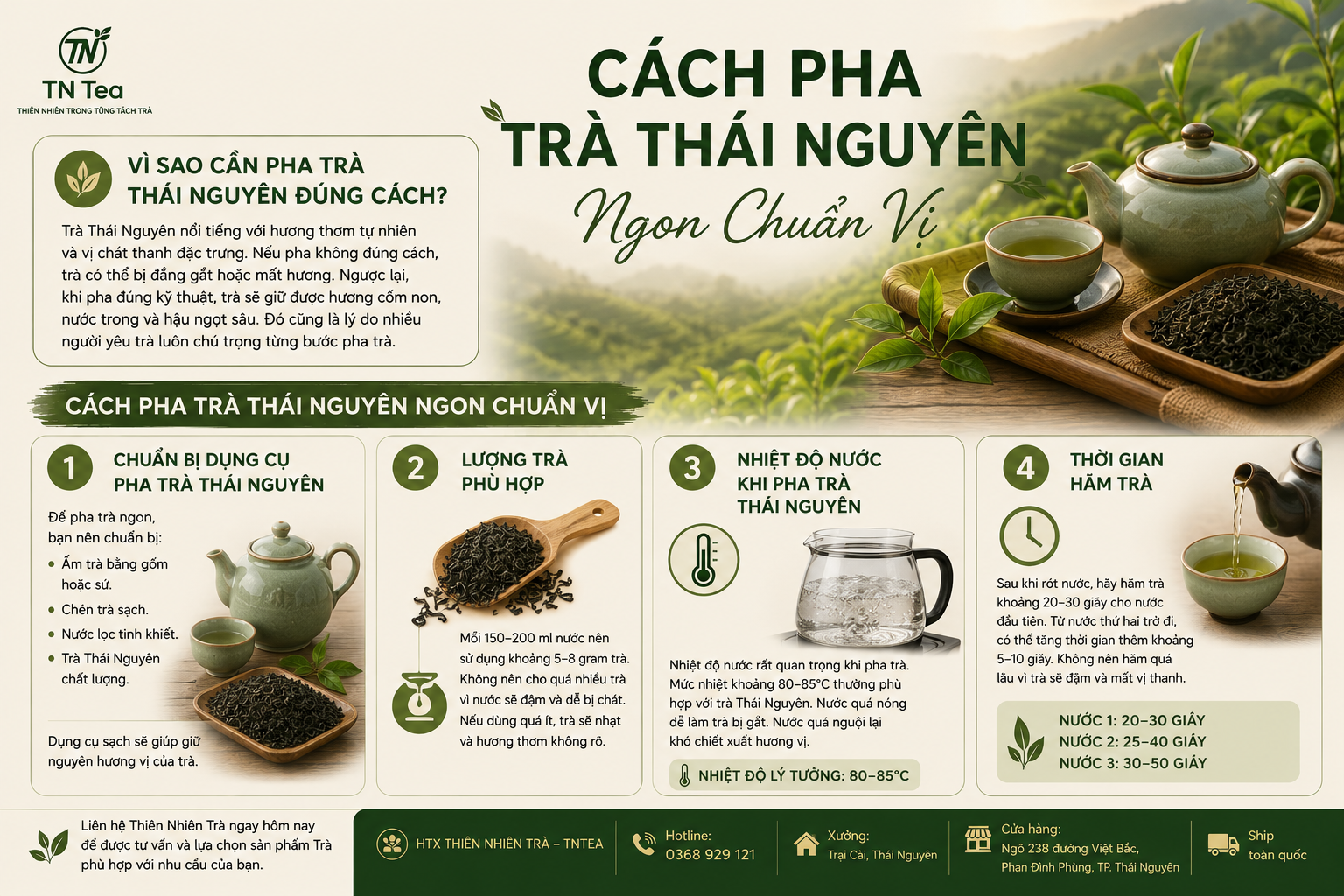 Các Bước Pha Trà Thái Nguyên Đúng Chuẩn
