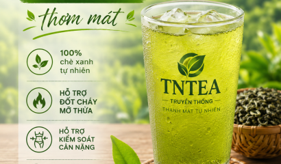 Ly chè xanh truyền thống TNTEA thơm mát hỗ trợ đốt cháy mỡ thừa tự nhiên.
